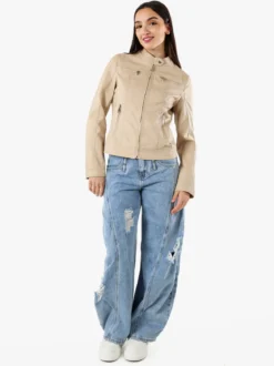 Solada Giacca da donna in ecopelle - beige