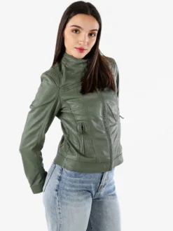Solada Giacca da donna in ecopelle - verde scuro