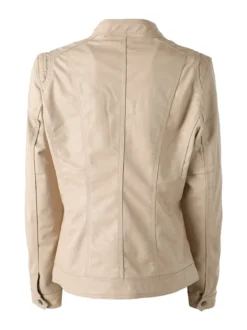 Solada Giacca in ecopelle da donna taglie grandi - beige