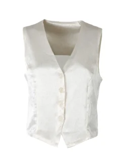 Solada Gilet donna classico effetto lucido - bianco