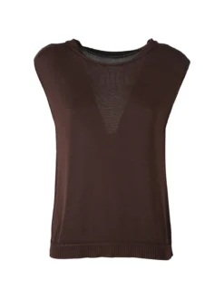 Solada Gilet donna in maglia fine - moro