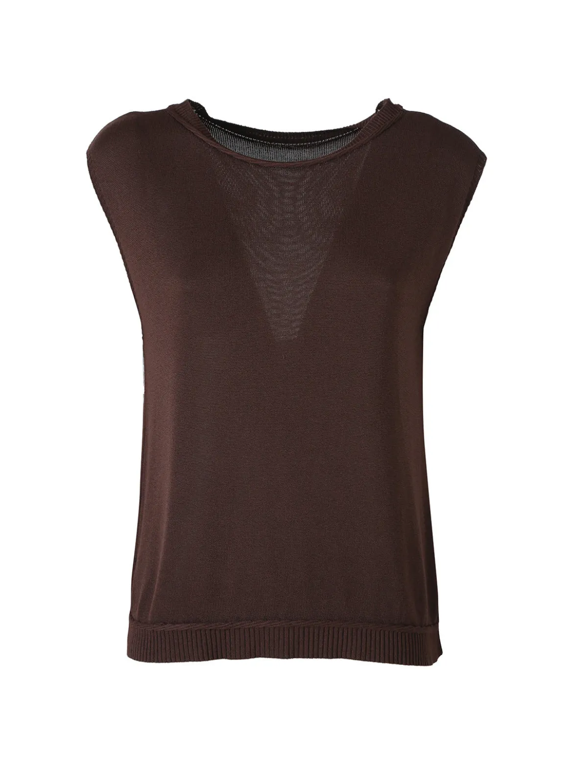 Solada Gilet donna in maglia fine - moro