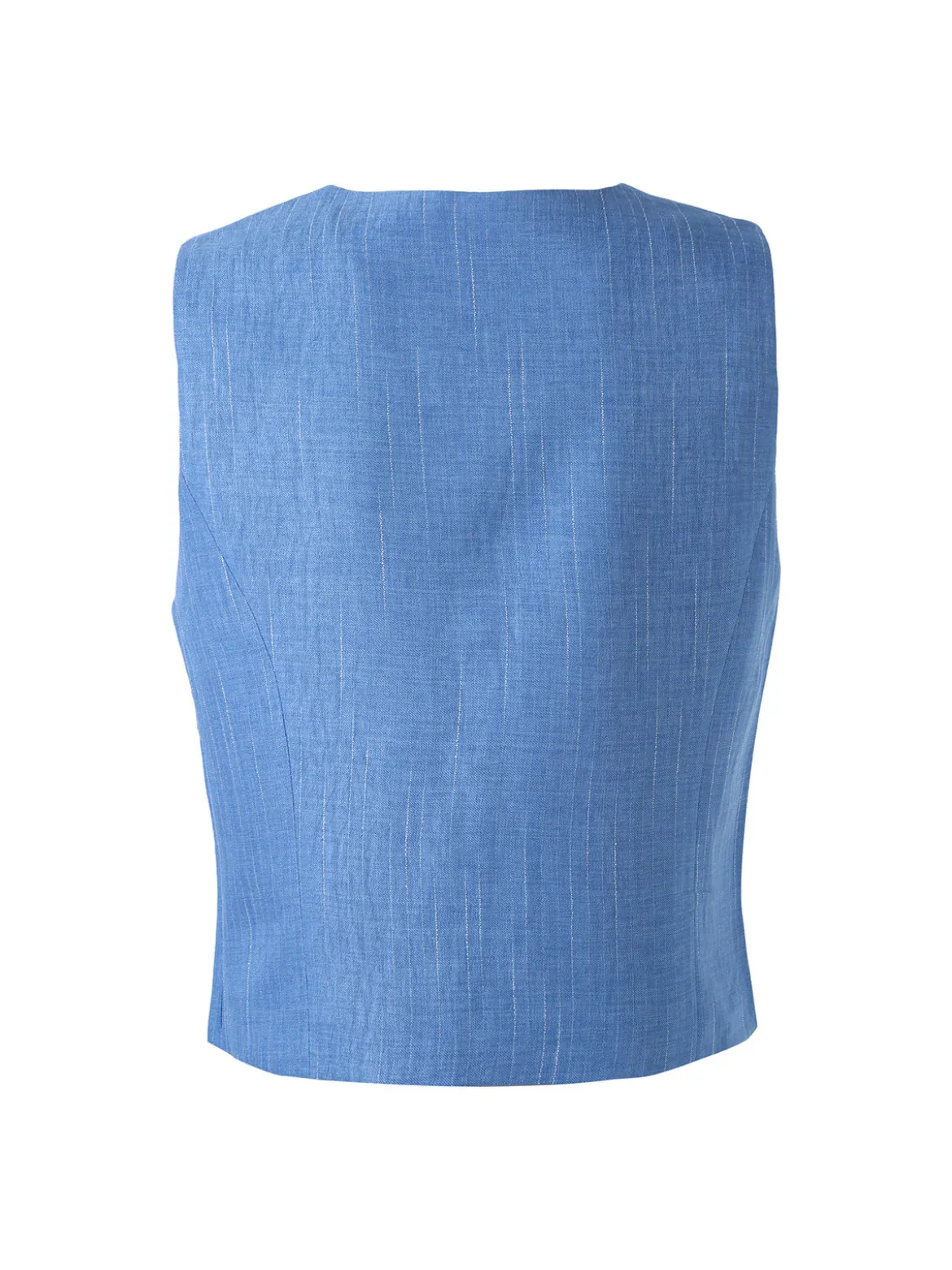 Solada Gilet donna in misto lino e viscosa con bottoni - blu