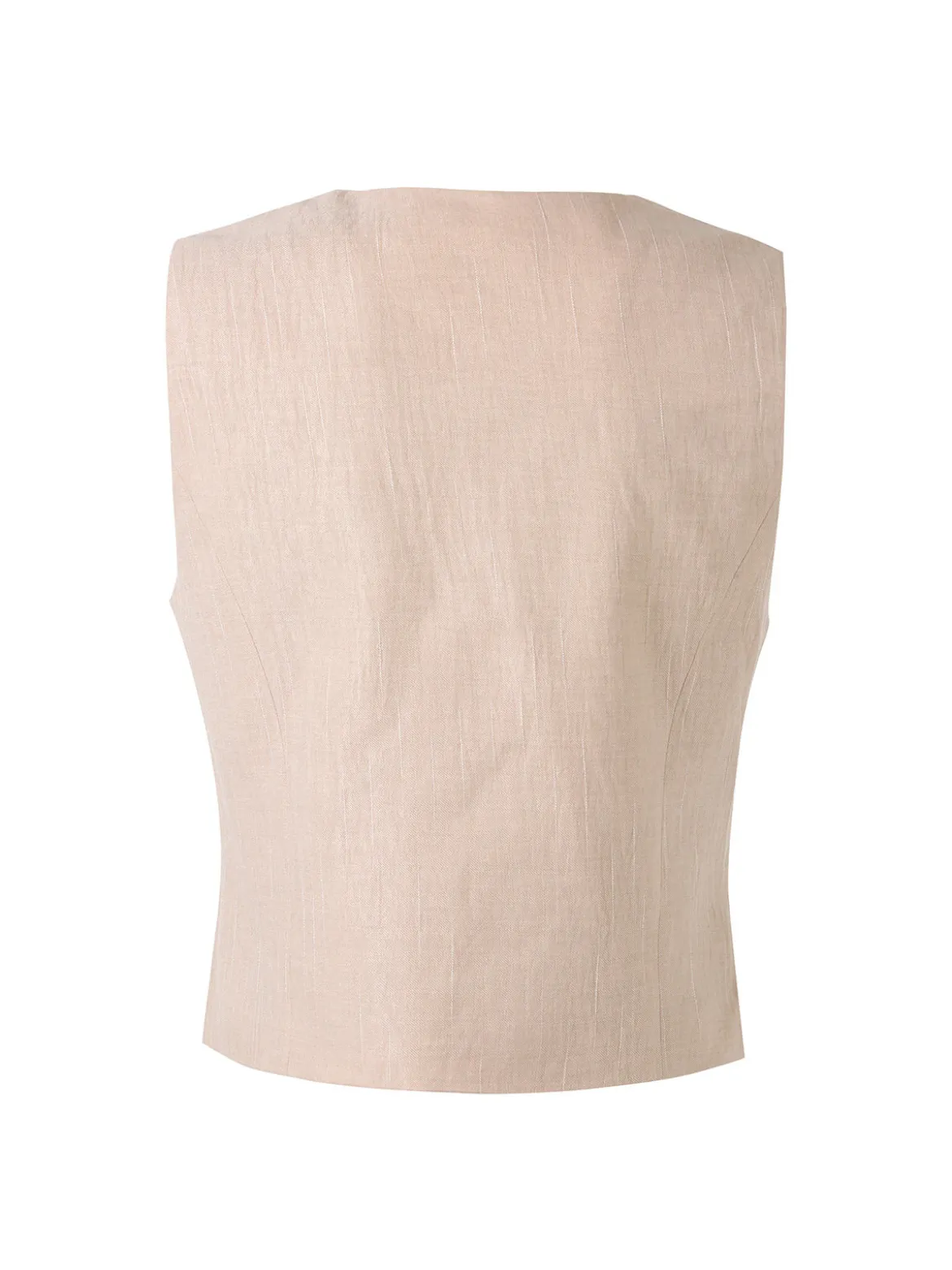 Solada Gilet donna in misto lino e viscosa con bottoni - khaki