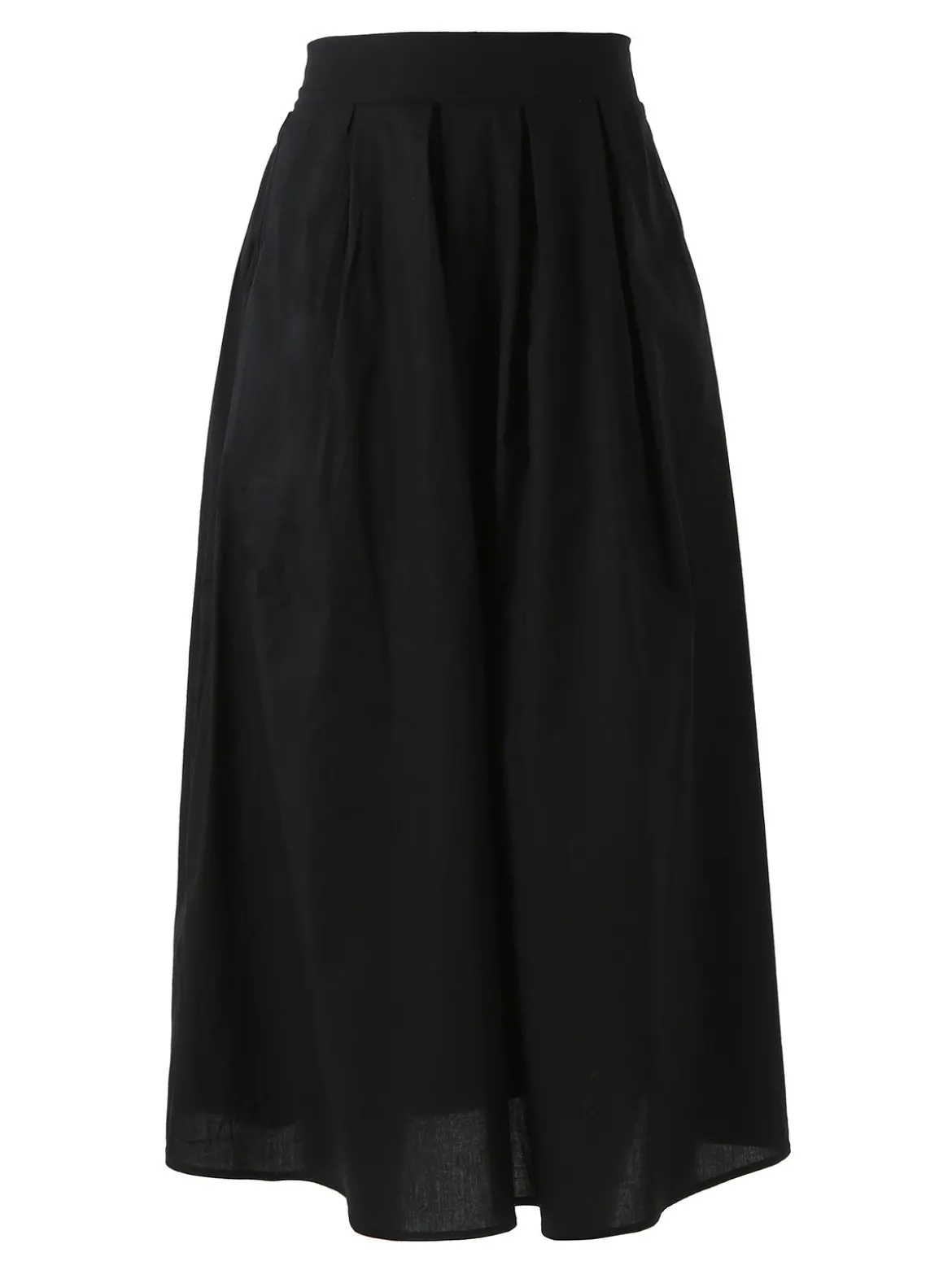 Solada Gonna midi da donna in cotone - nero