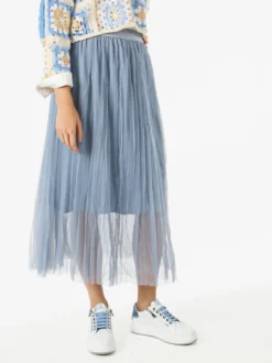 Solada Gonna midi da donna in tulle - cielo