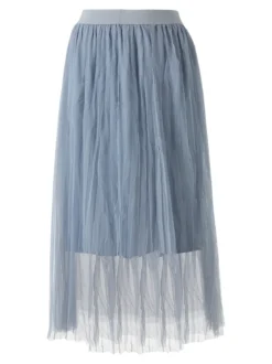Solada Gonna midi da donna in tulle - cielo