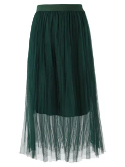 Solada Gonna midi da donna in tulle - verde