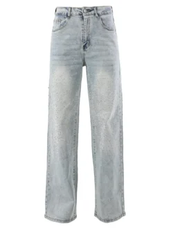 Solada Jeans donna a gamba larga con strass - jeans