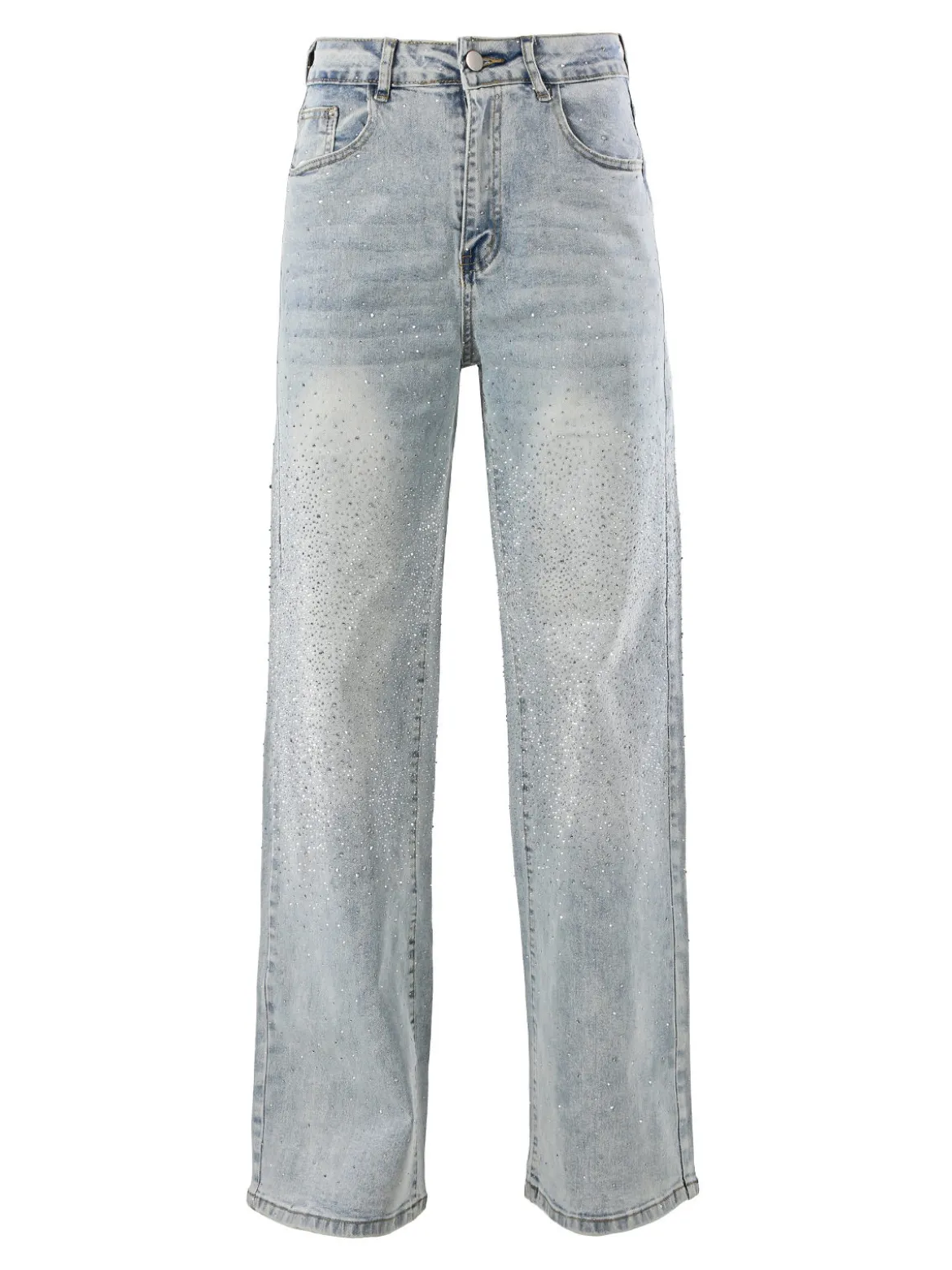 Solada Jeans donna a gamba larga con strass - jeans