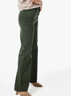 Solada Jeans donna a vita alta con gamba larga - militare