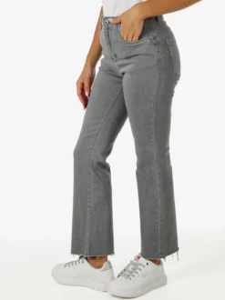 Solada Jeans donna cropped con finale taglio laser - grigio