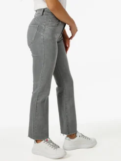Solada Jeans donna cropped con finale taglio laser - grigio