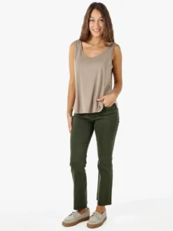 Solada Jeans donna cropped con finale taglio laser - militare