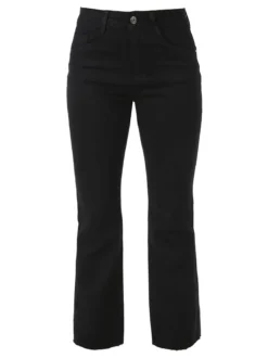 Solada Jeans donna cropped con finale taglio laser - nero