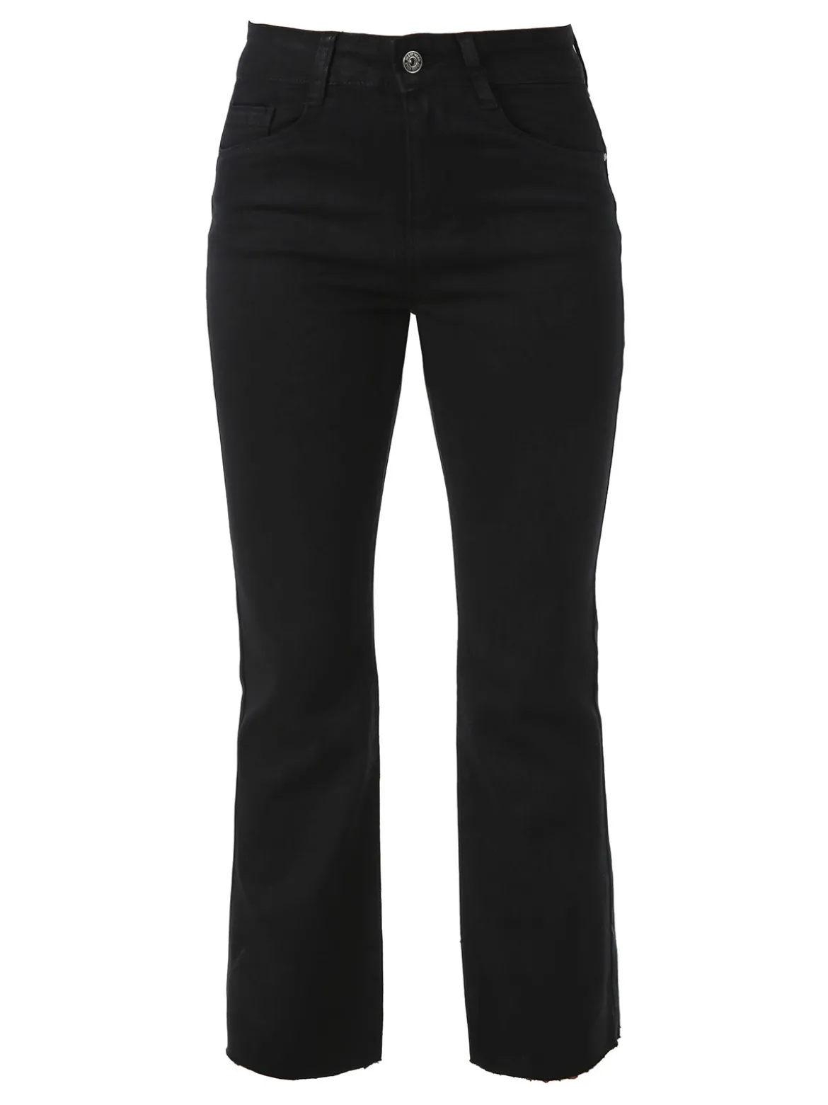 Solada Jeans donna cropped con finale taglio laser - nero