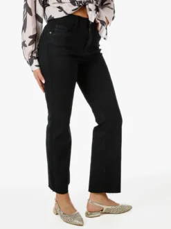 Solada Jeans donna cropped con finale taglio laser - nero