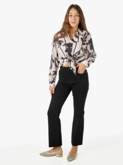 Solada Jeans donna cropped con finale taglio laser - nero