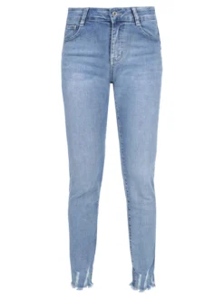 Solada Jeans donna slim fit con finale sfrangiato