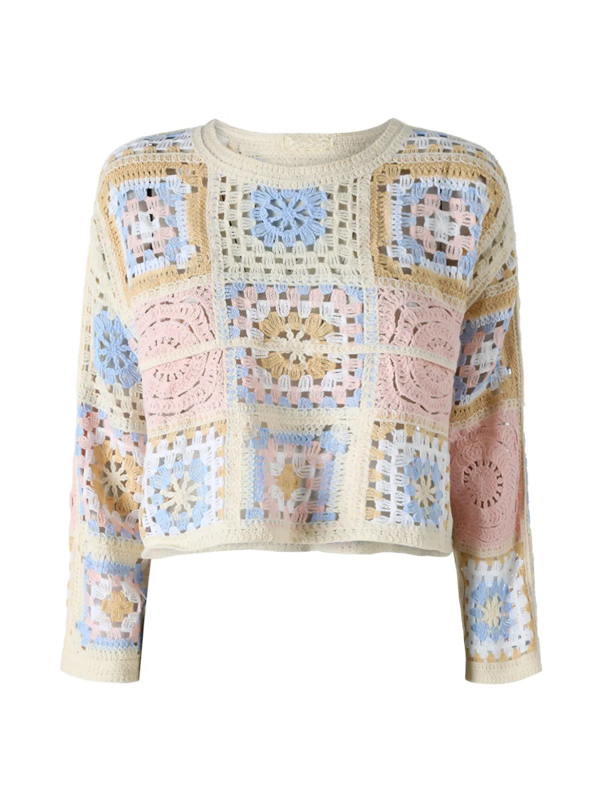 Solada Maglia da donna colorata in macramè - rosa