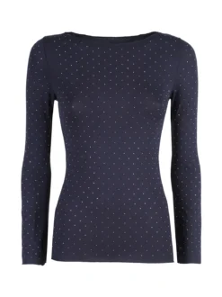 Solada Maglia donna a maniche lunghe con borchie - blu scuro