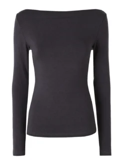 Solada Maglia donna a maniche lunghe con scollo a barchetta - grigio scuro