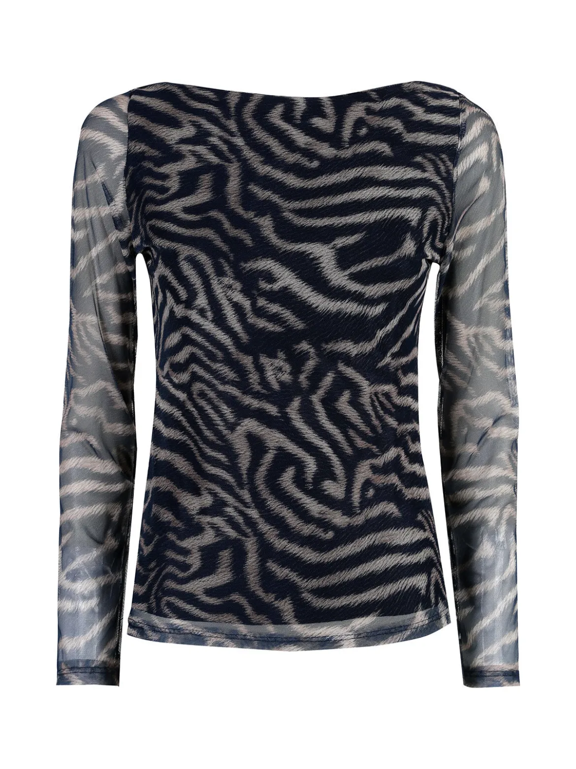 Solada Maglia donna con stampe e maniche velate - blu