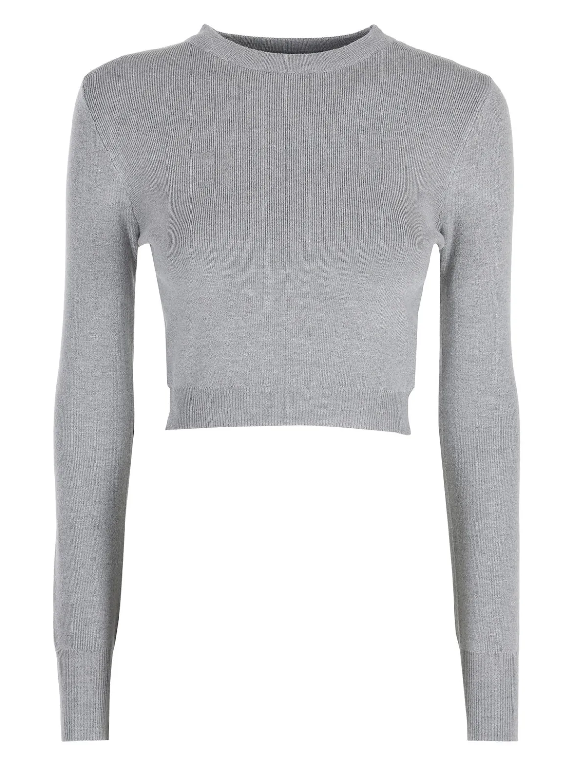 Solada Maglia donna cropped a costine - grigio