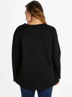 Solada Maglia donna girocollo con strass - nero