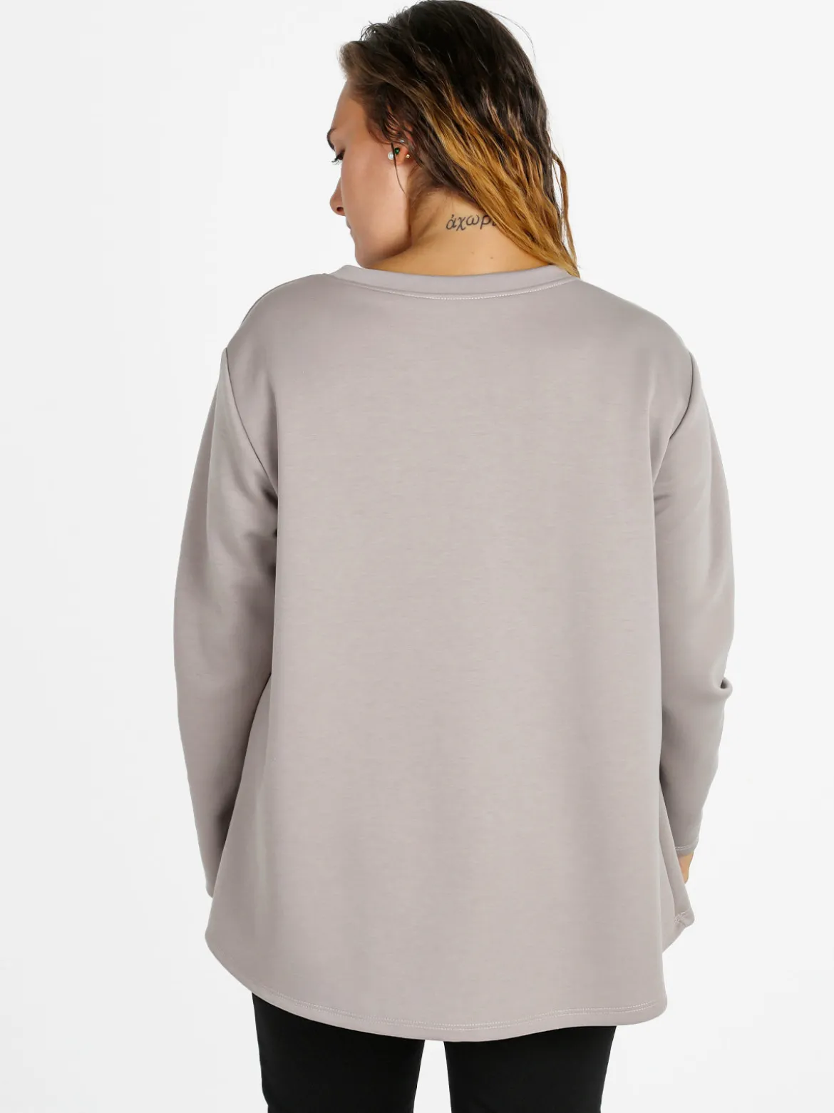 Solada Maglia donna girocollo con strass - taupe