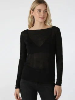 Solada Maglia donna in misto cashmere a maniche lunghe - nero