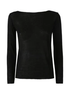 Solada Maglia donna in misto cashmere a maniche lunghe - nero