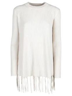 Solada Maglione donna a costine con frange