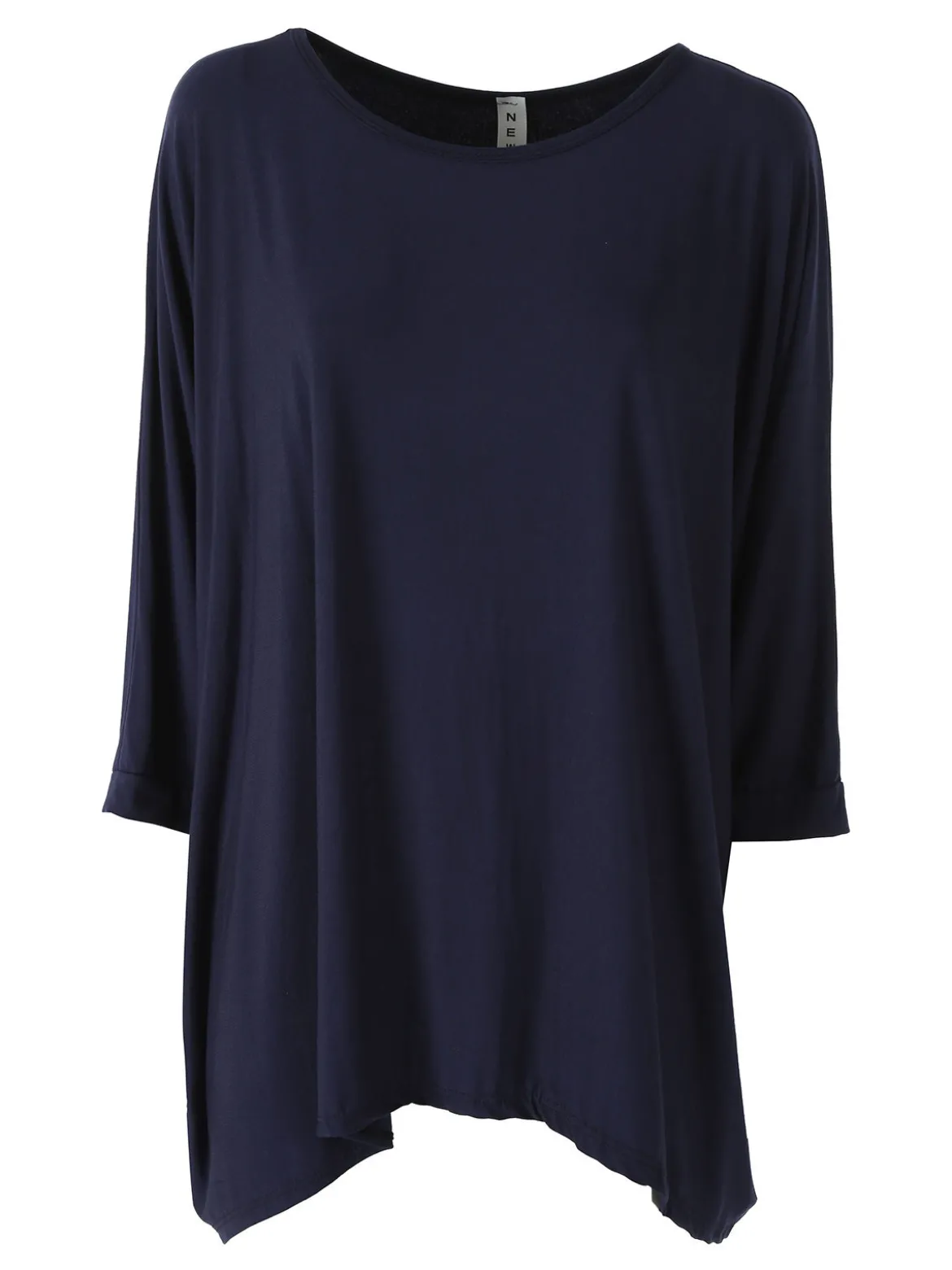 Solada Maxi blusa da donna in viscosa con maniche a pipistrello - blu scuro