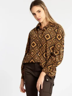 Solada Maxi camicia donna oversize in cotone vellutato