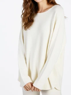 Solada Maxi maglia donna oversize tinta unita - panna