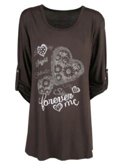 Solada Maxi t-shirt donna con strass - moro