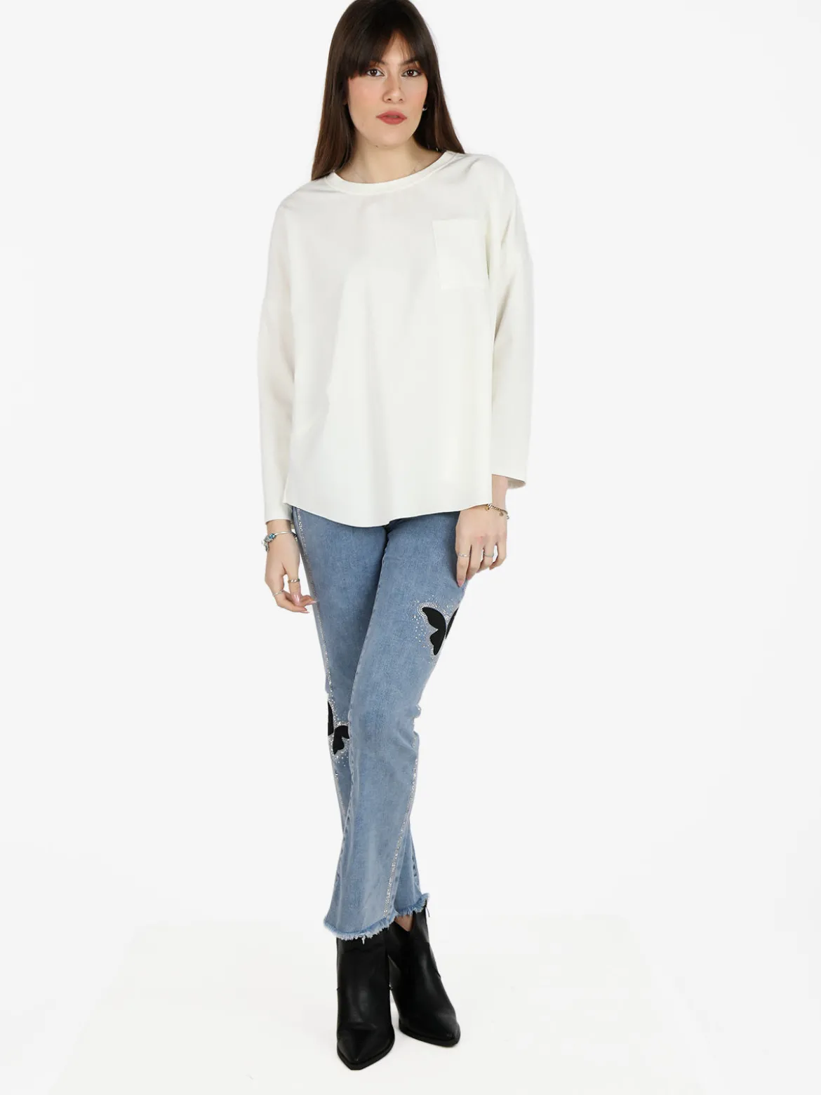 Solada Maxi t-shirt donna oversize con taschino