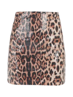 Solada Minigonna animalier con paillettes