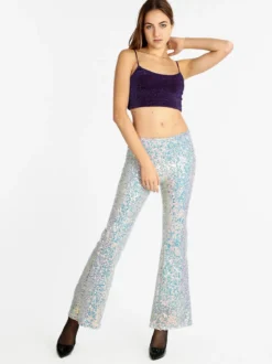 Solada Pantaloni a zampa con pailettes