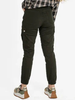 Solada Pantaloni cargo donna con elastico alle caviglie - militare