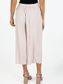 Solada Pantaloni cropped donna a gamba larga in cotone