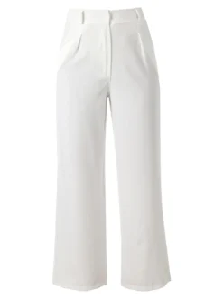 Solada Pantaloni da donna a gamba dritta e larga - bianco