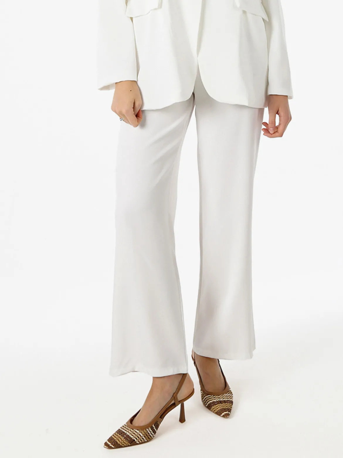 Solada Pantaloni da donna a gamba dritta e larga - bianco