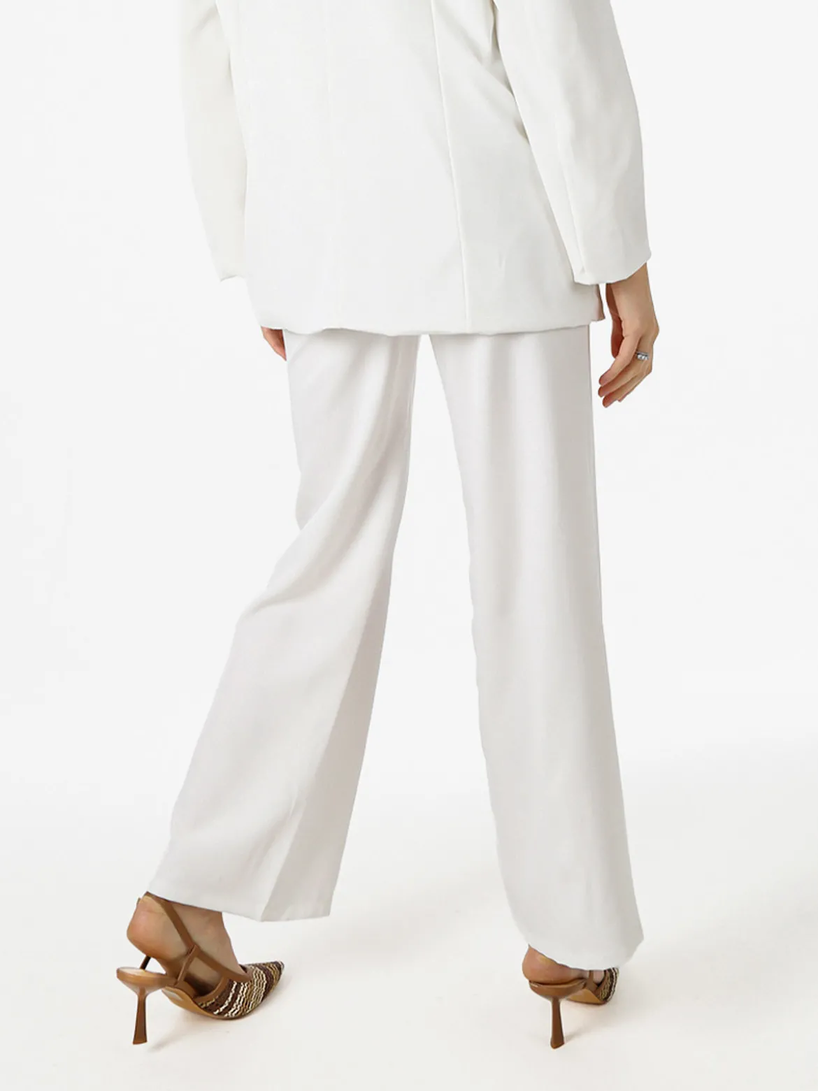 Solada Pantaloni da donna a gamba dritta e larga - bianco