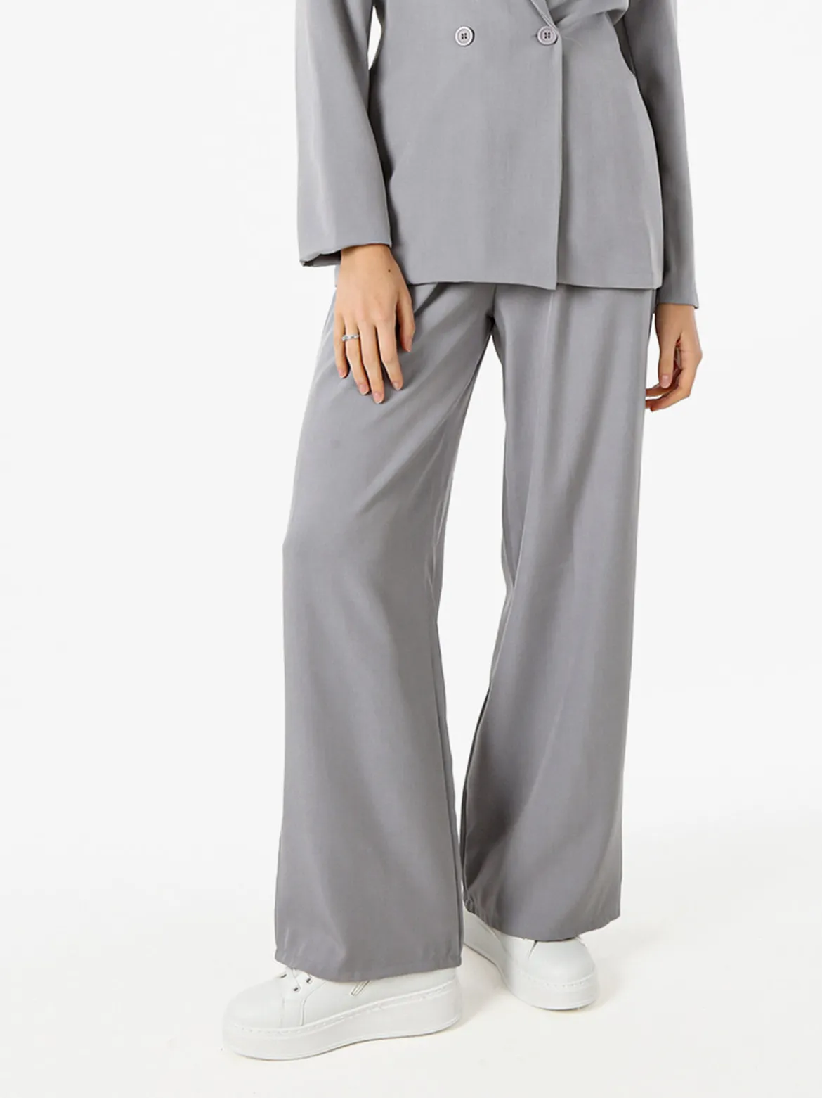 Solada Pantaloni da donna a gamba larga e dritta - grigio