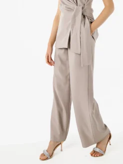 Solada Pantaloni da donna a gamba larga e vita alta - fango