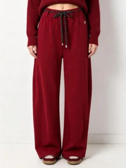 Solada Pantaloni da donna in felpa con elastico in vita - bordeaux