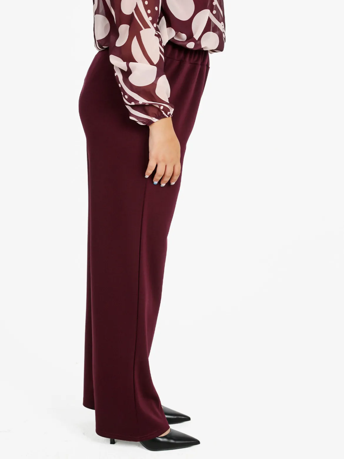 Solada Pantaloni donna a gamba larga - bordeaux