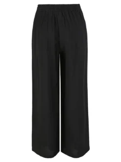 Solada Pantaloni donna a gamba larga con elastico in vita - nero